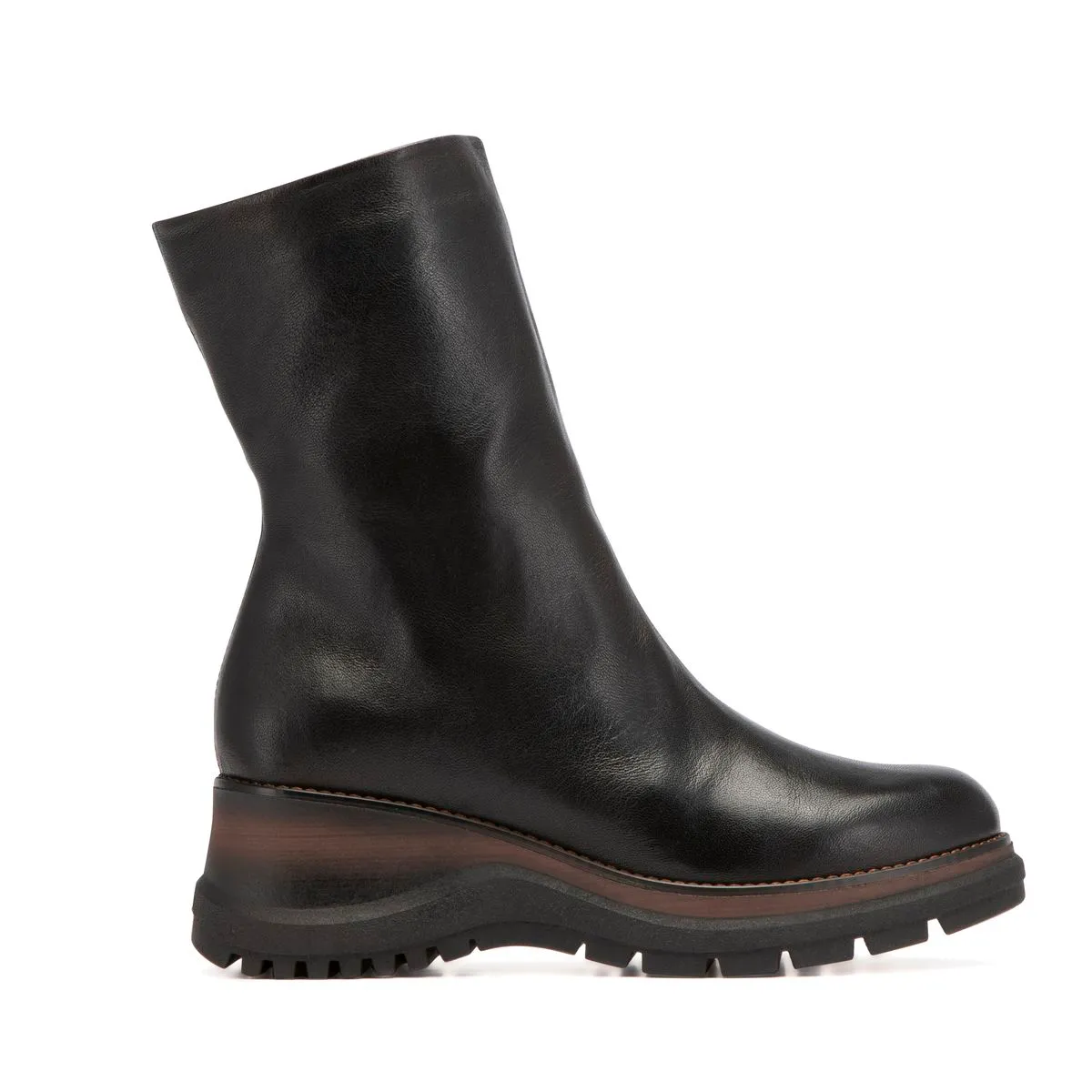 Paula Urban Ladies Leather Chunky Boot 23-1226 Black