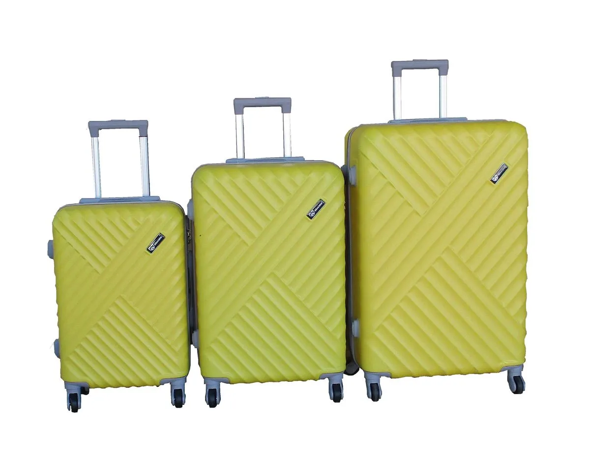 3-Piece Travel Luggage Suitcase Bag Set-Stylish And Convenient - Yellow
