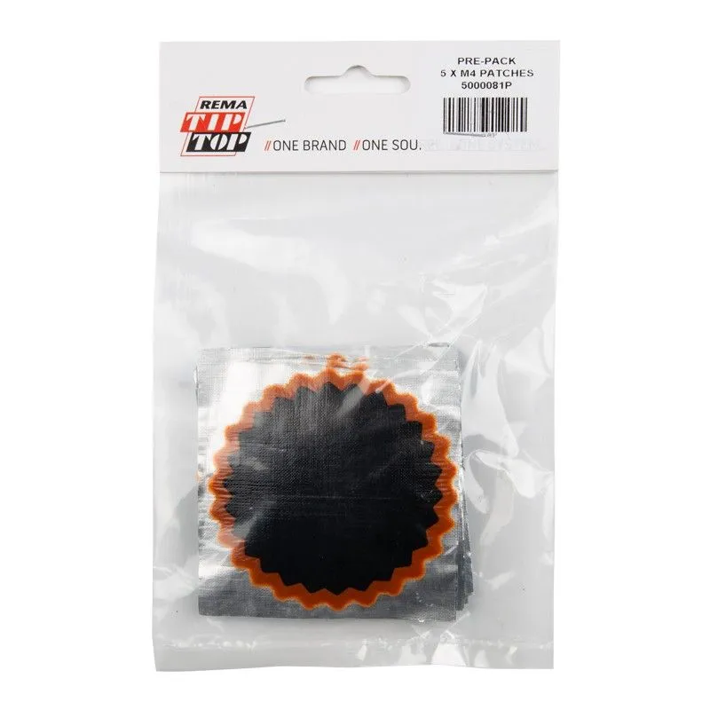 Rema Tube Patch Kit No4 - Round - 75mm - 5 Pieces Per Pack - Bulk Pack of 3