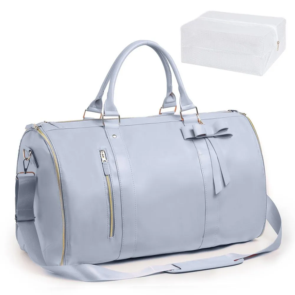 Hanging Suitcase Traveling Duffel Bag Garment Bag for Coat Suits Dress - Blue