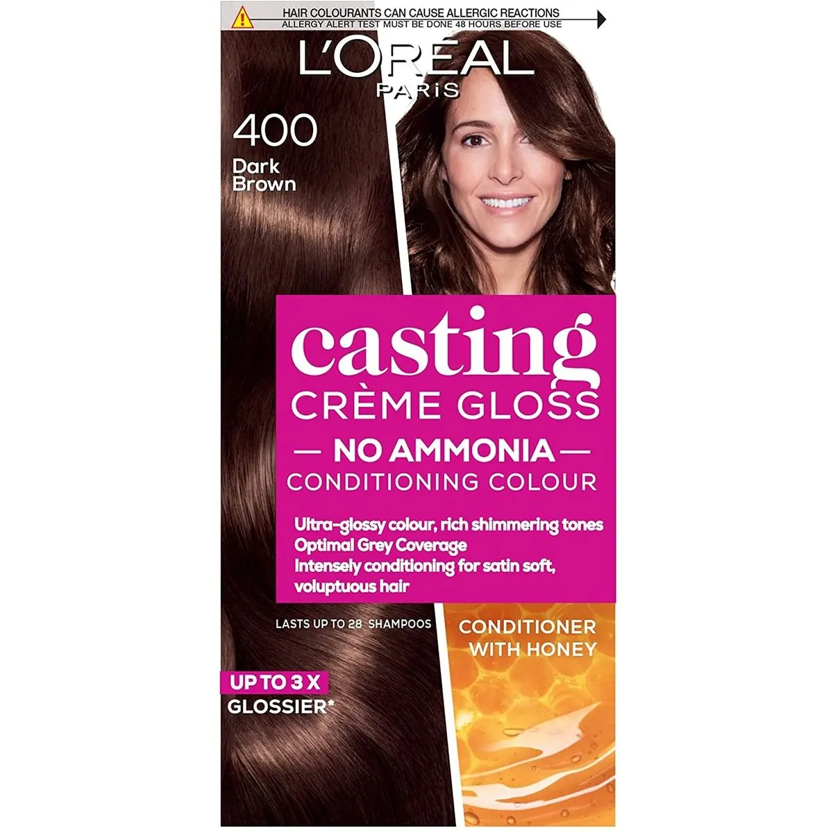 LOreal Casting Creme Gloss Hair Colour Permanent Dye 400 Dark Brown