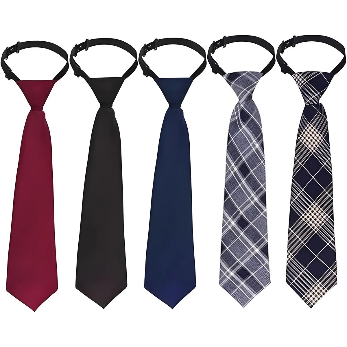 5-Piece Boy's Necktie Pre-tied Adjustable Neck Strap Tie for Kids Toddler