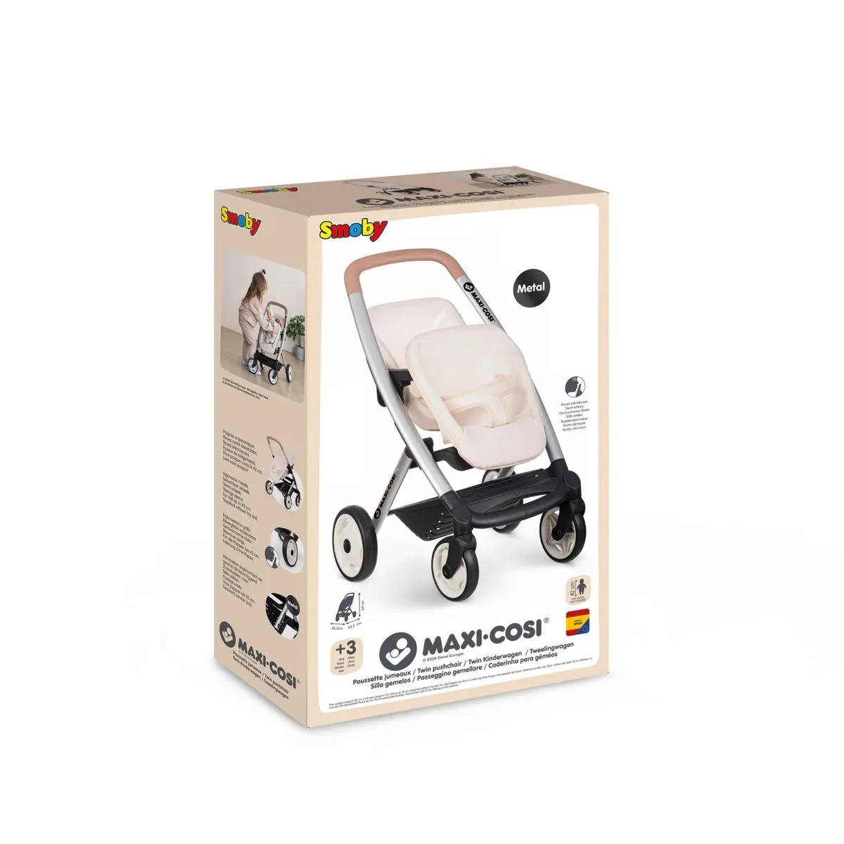 Smoby Maxi-Cosi Twin Pushchair Beige