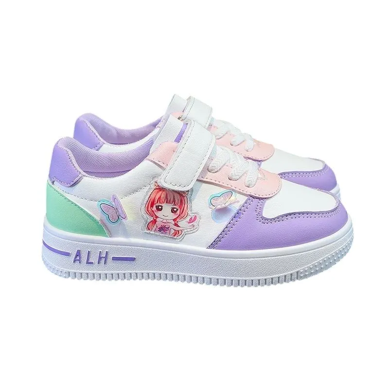 Purple Pastel Butterfly Princess Sneakers for Girls