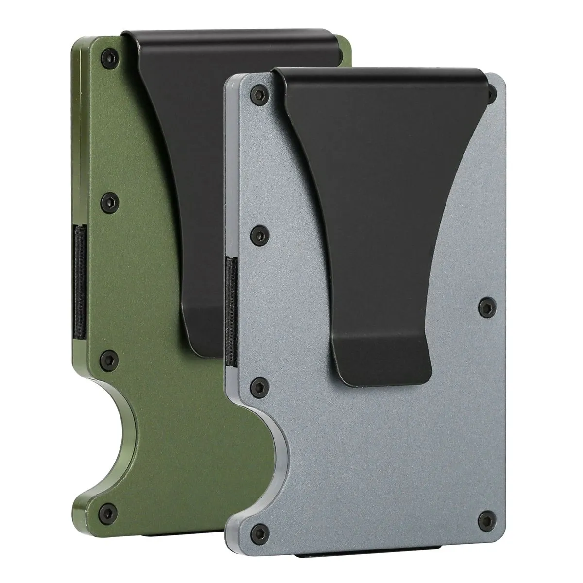 2pcs Slim RFID Blocking Metal Wallets for Men - Front Pocket Card Holder