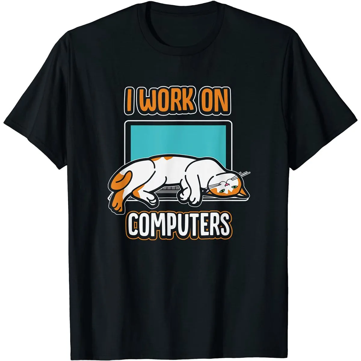 Funny Cats and Computers Halloween Kitty for pet lovers T-Shirt