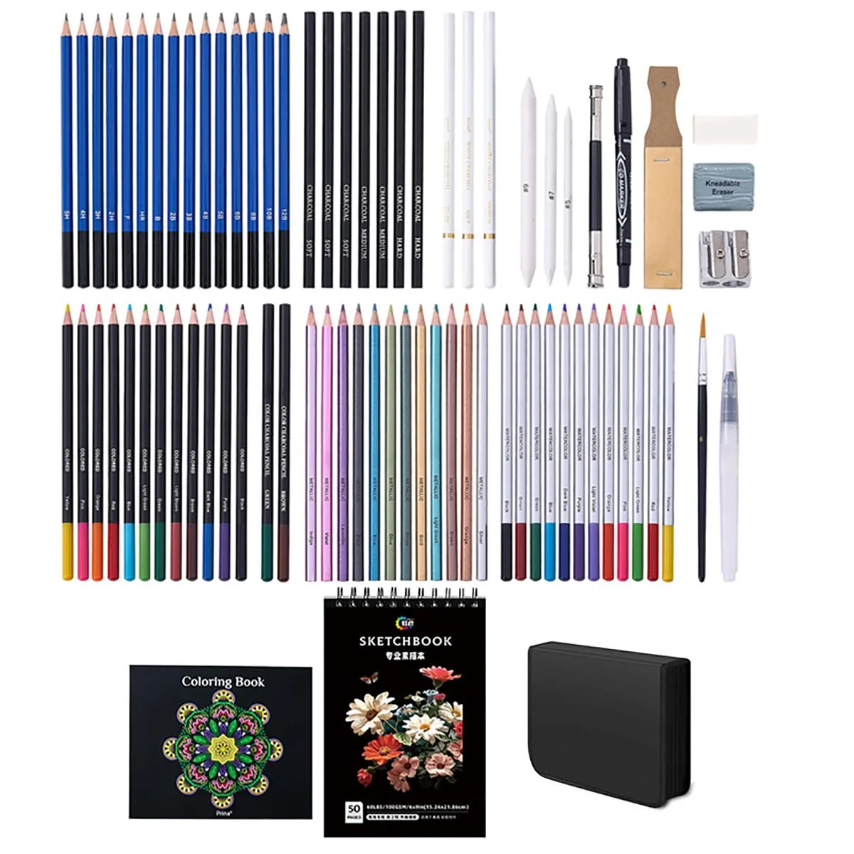 77 Pieces Art Pencil Set Drawing Pencils Set Sketching Kit For Adults Teens