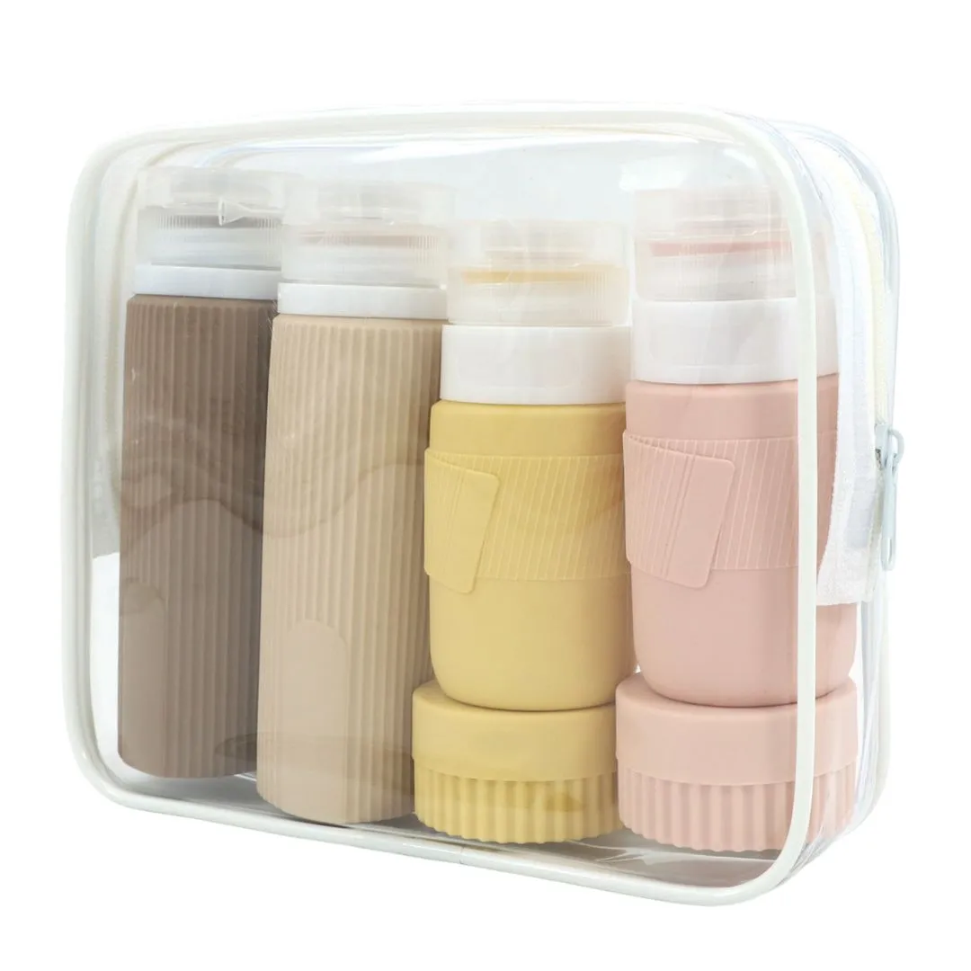 6 piece Travel Bottles Set Silicone Containers for Toiletries Leak Proof