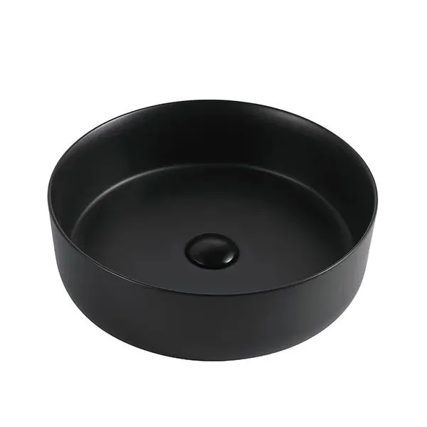 Ceramic Countertop Sink With Pop-up - Matte Black