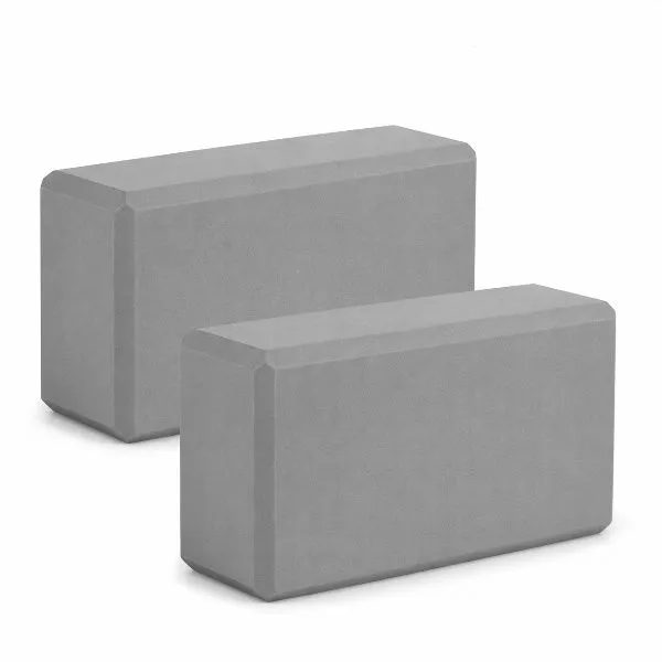 PANOLI Foam Yoga Block- 2 Pieces-GREY