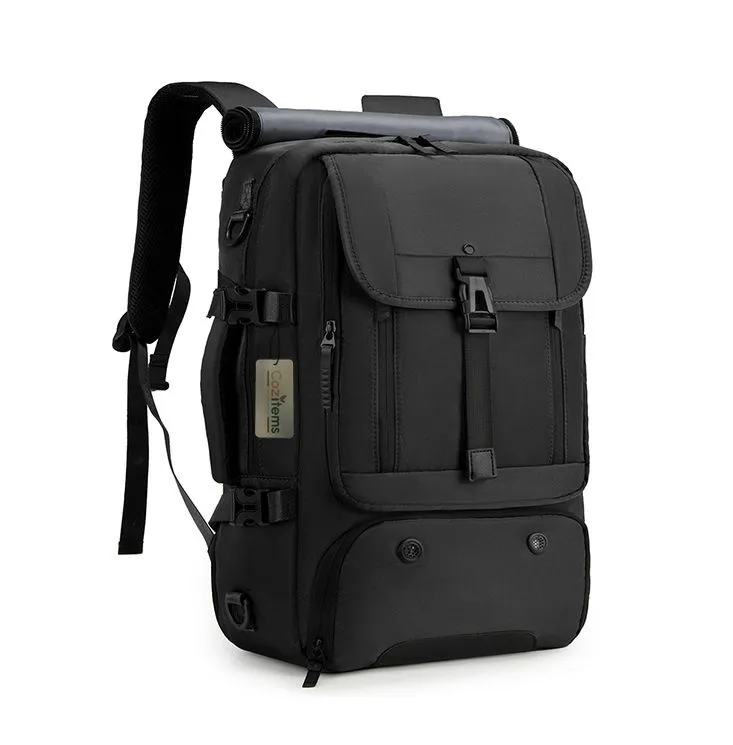 Waterproof Travel Backpack -3 Ways to Carry, fits 15.6 inch Laptop - Black