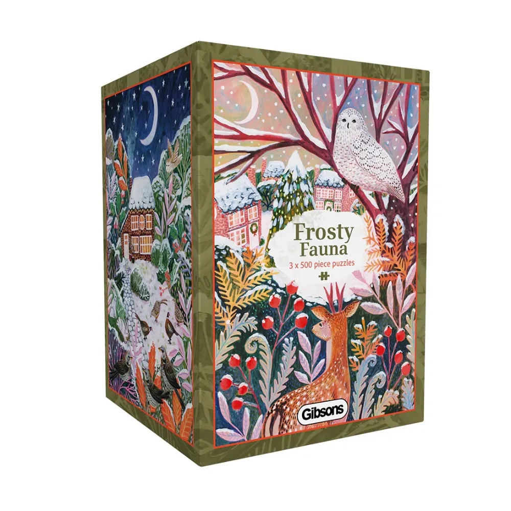 Gibsons - Frosty Fauna - 3 x 500 Piece Jigsaw Puzzles