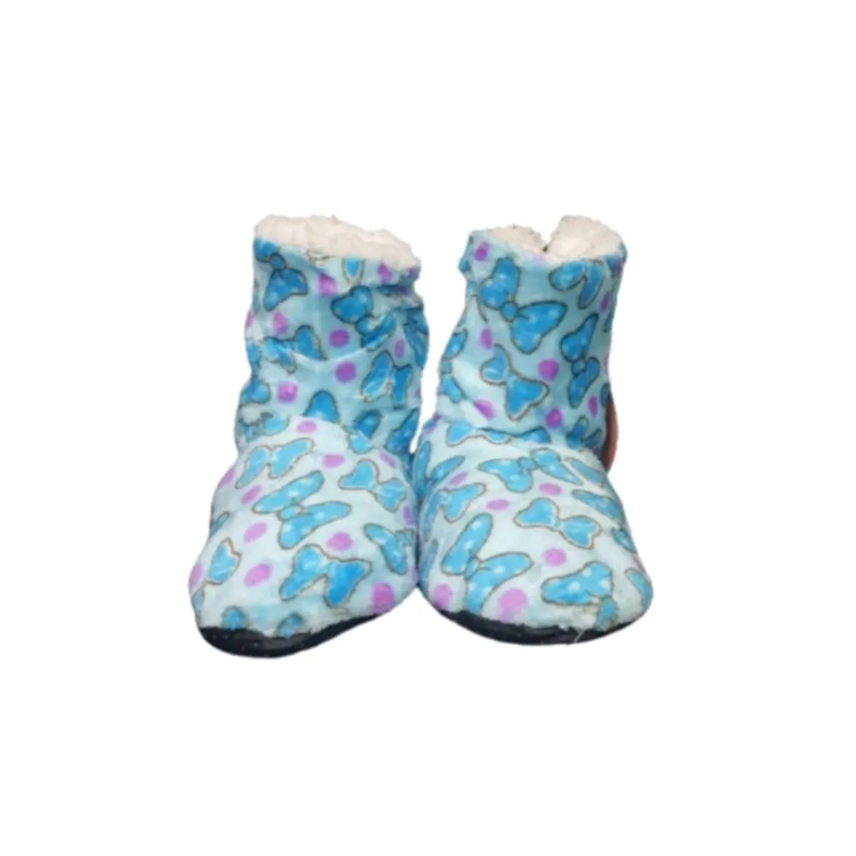 Fleece Slipper Boot Style Fluffy Indoor Socks Shoe Adult Size - M