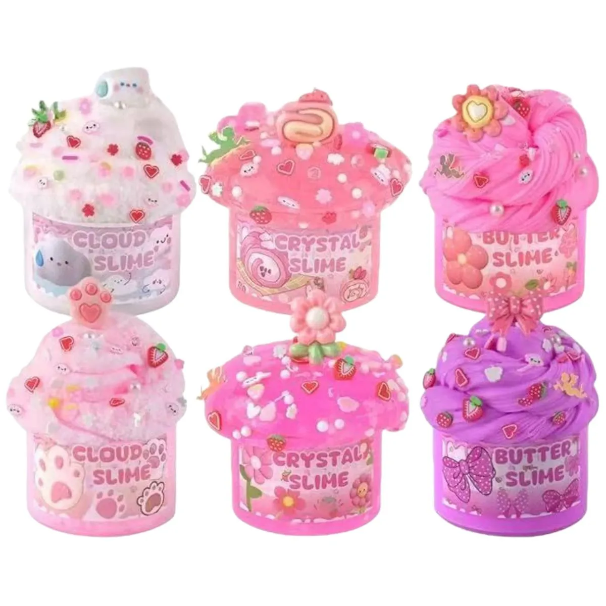 6 Pack Slimes, Pink Slime Kids, Cloud Slime kit for Girls Ages 4-12