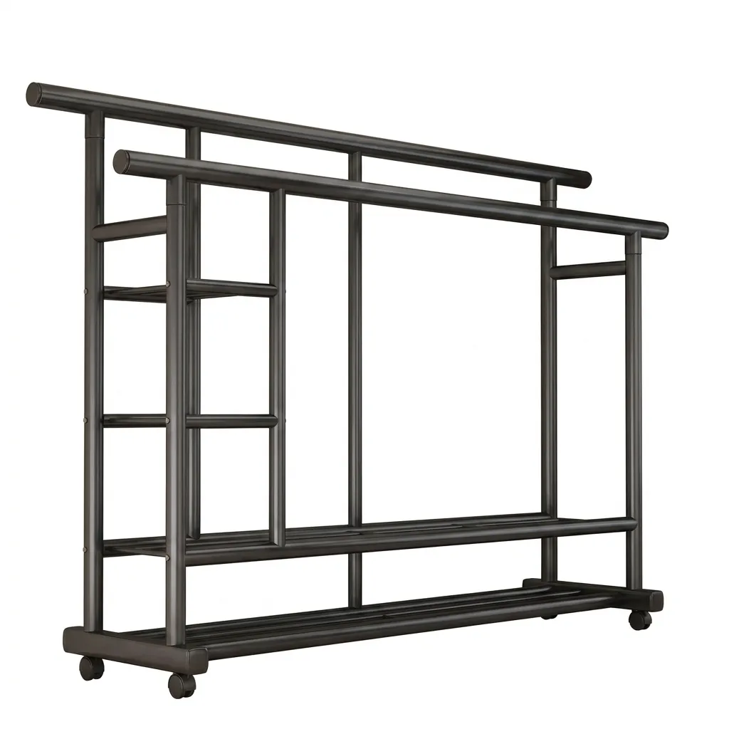 Double-pole Clothes Rack Household
Clothes Rails- Hanger - Black