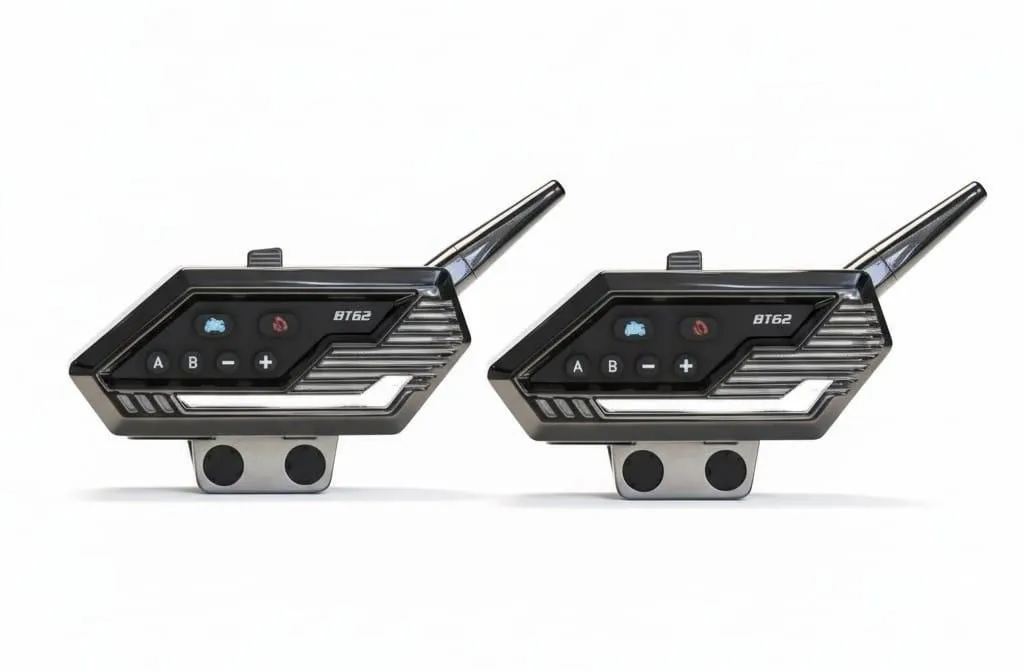 2Pieces Motorcycle Helmet Bluetooth Intercom Headset BT26