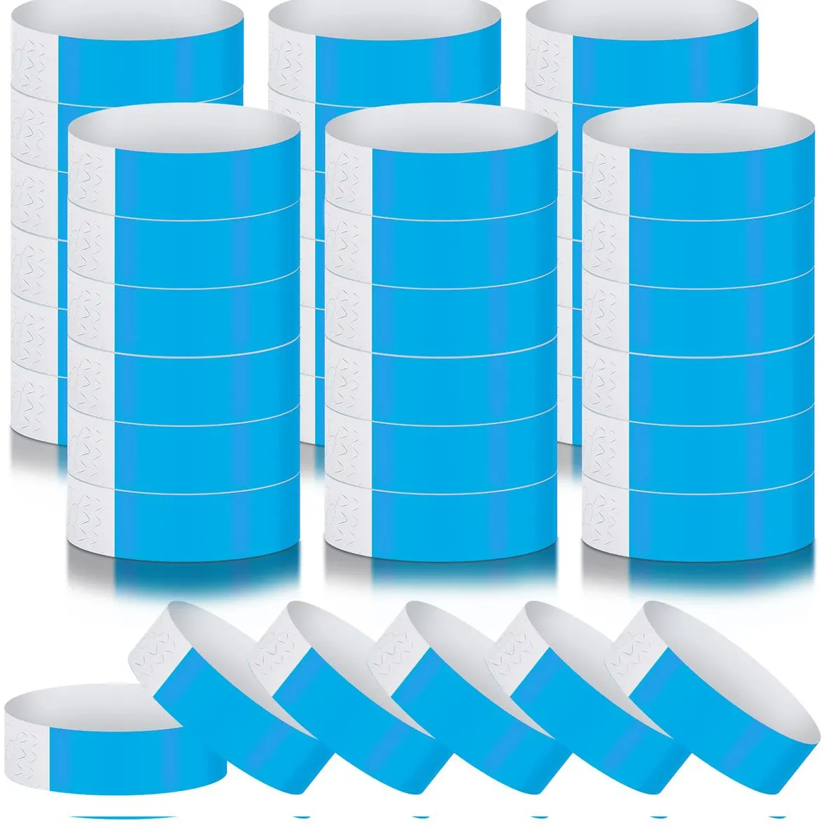 500 Pcs Paper Wristbands for Events, Adhesive Colored Wristbands, - Blue
