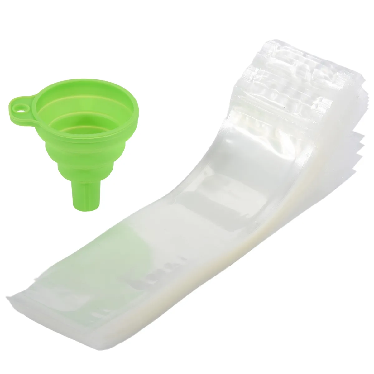 Disposable Popsicle Bags Freezer Tubes, Ice Bags with Funnel - 120 Piece