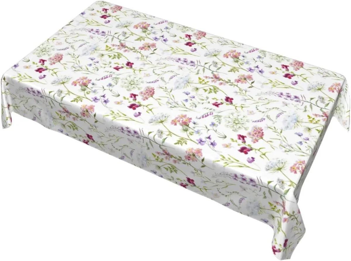 Flower Party Tablecloth - Paper - Party Supplies - Floral - 1pc - 180x120cm