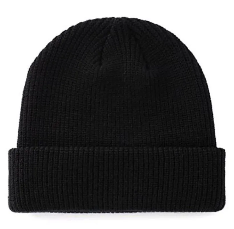 Double Layer Knit Beanie Warm Thick Winter Hat For Men & Women - Black