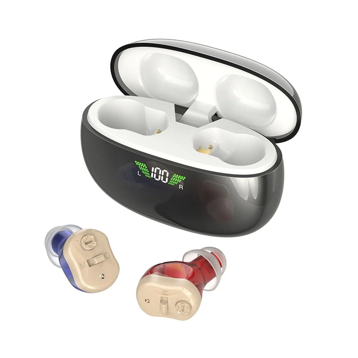 Rechargeable Hearing Aids with Noise Reduction and Charging Base for Adults