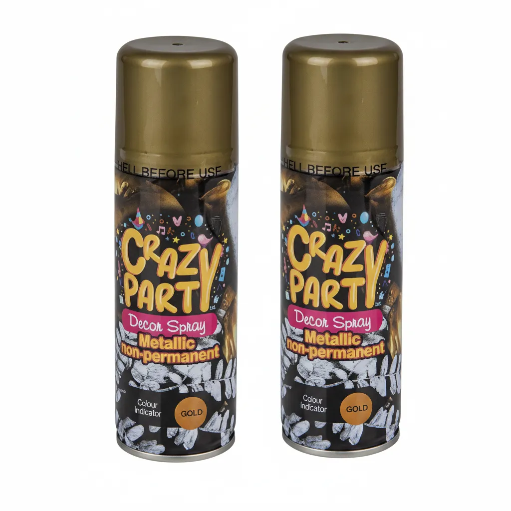 Crazy Party Metallic Gold Centerpiece - 35 cm Decorative Spray - 2 Pack