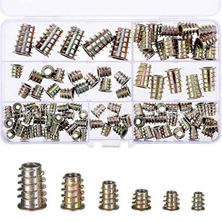 100 x Lot Insert Nuts Screw Nuts Antiskid for Furniture Wood Screw Insert