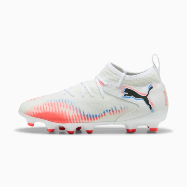 Puma Junior Future 8 Match Firm/Artificial Ground Soccer Boots - White