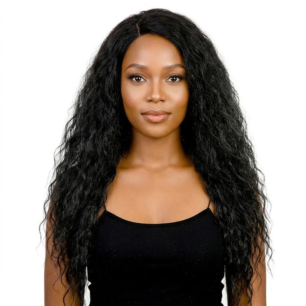 Magic 13x4 Frontal Water Wave Long 34Inch Synthetic Glueless Lace Front Wig