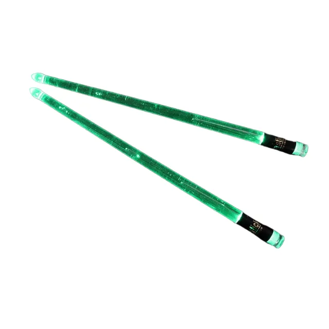 LED Light-Up Rechargeable Drumsticks - Acrylic for Stage Performance - Green