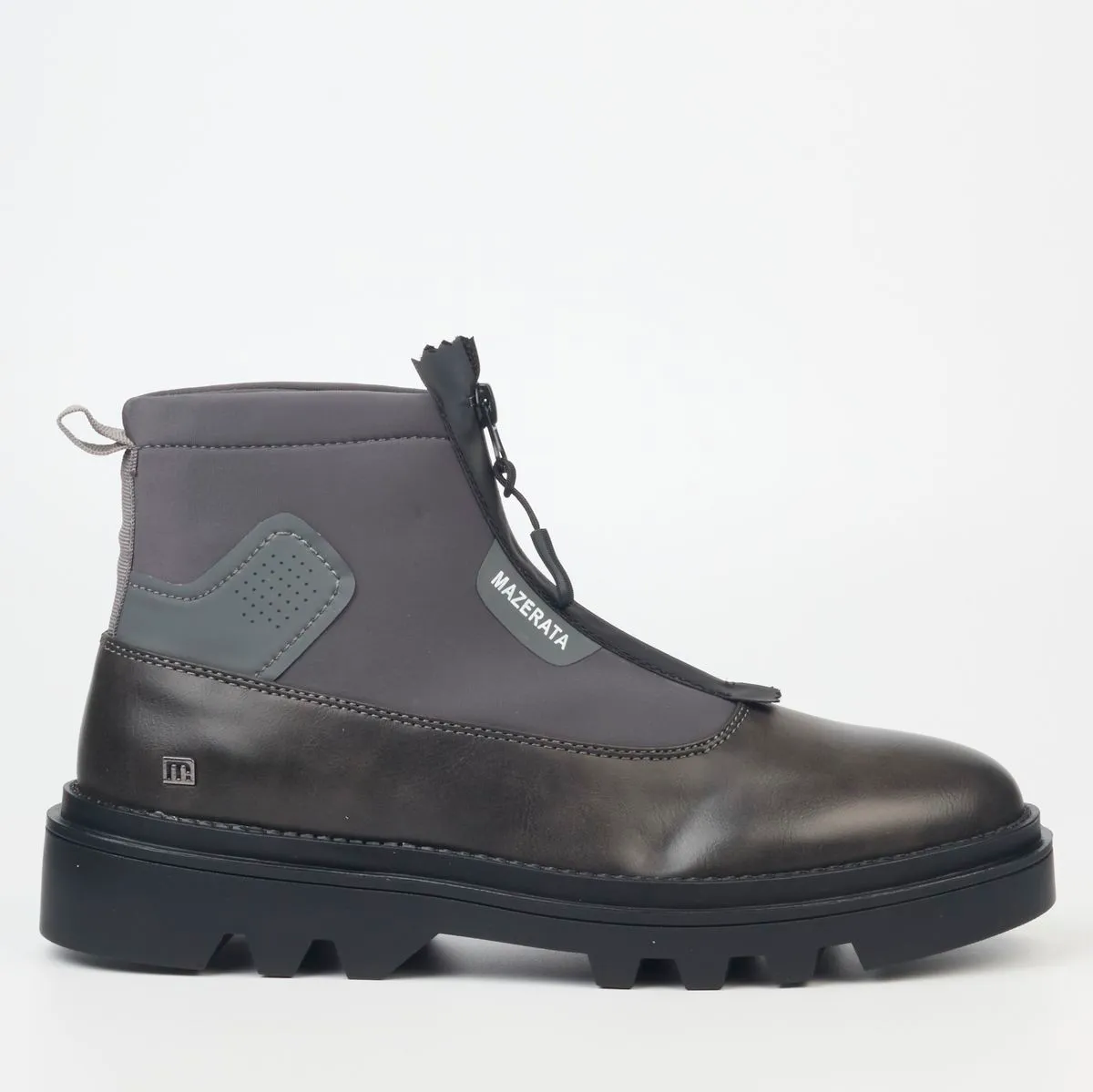 Mazerata Vinchey 9 Grey Men Faux Leather / Lycra Ankle Boots