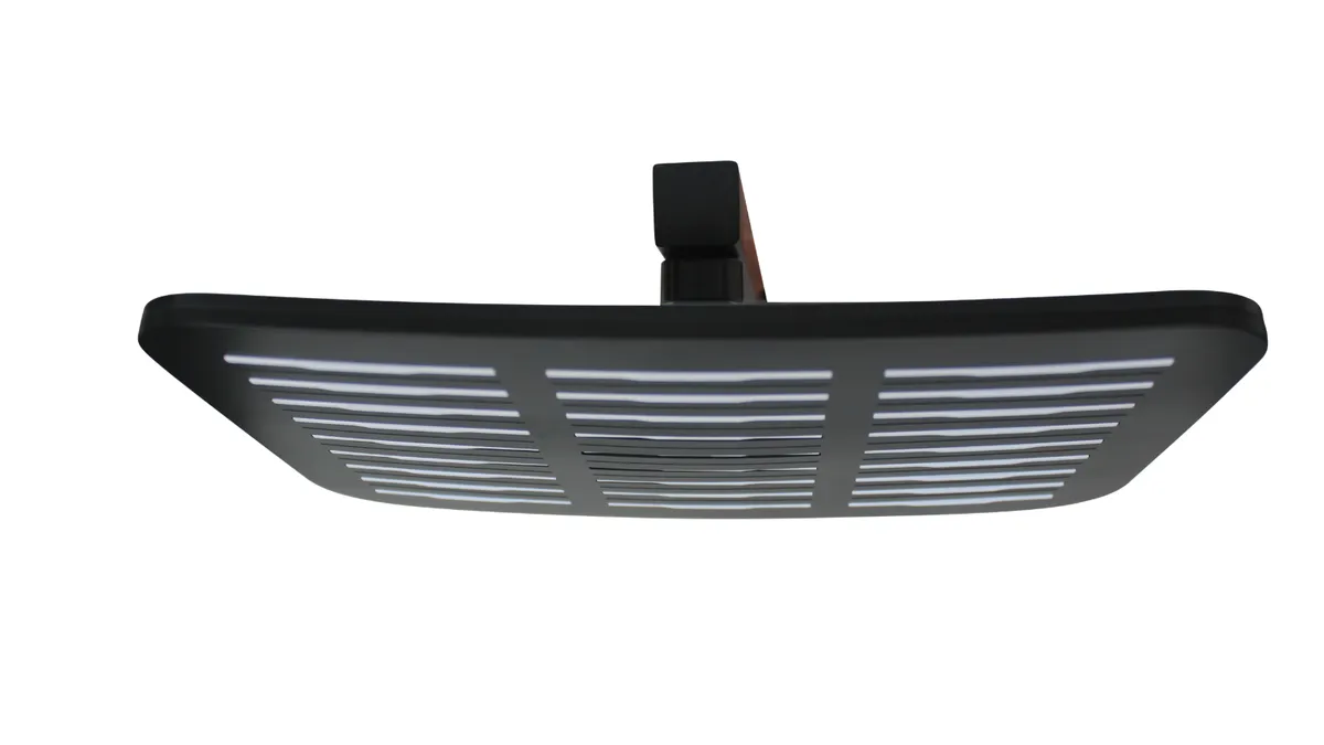 Exel Rain Rectangular Shower Head 20cm - Matte Black