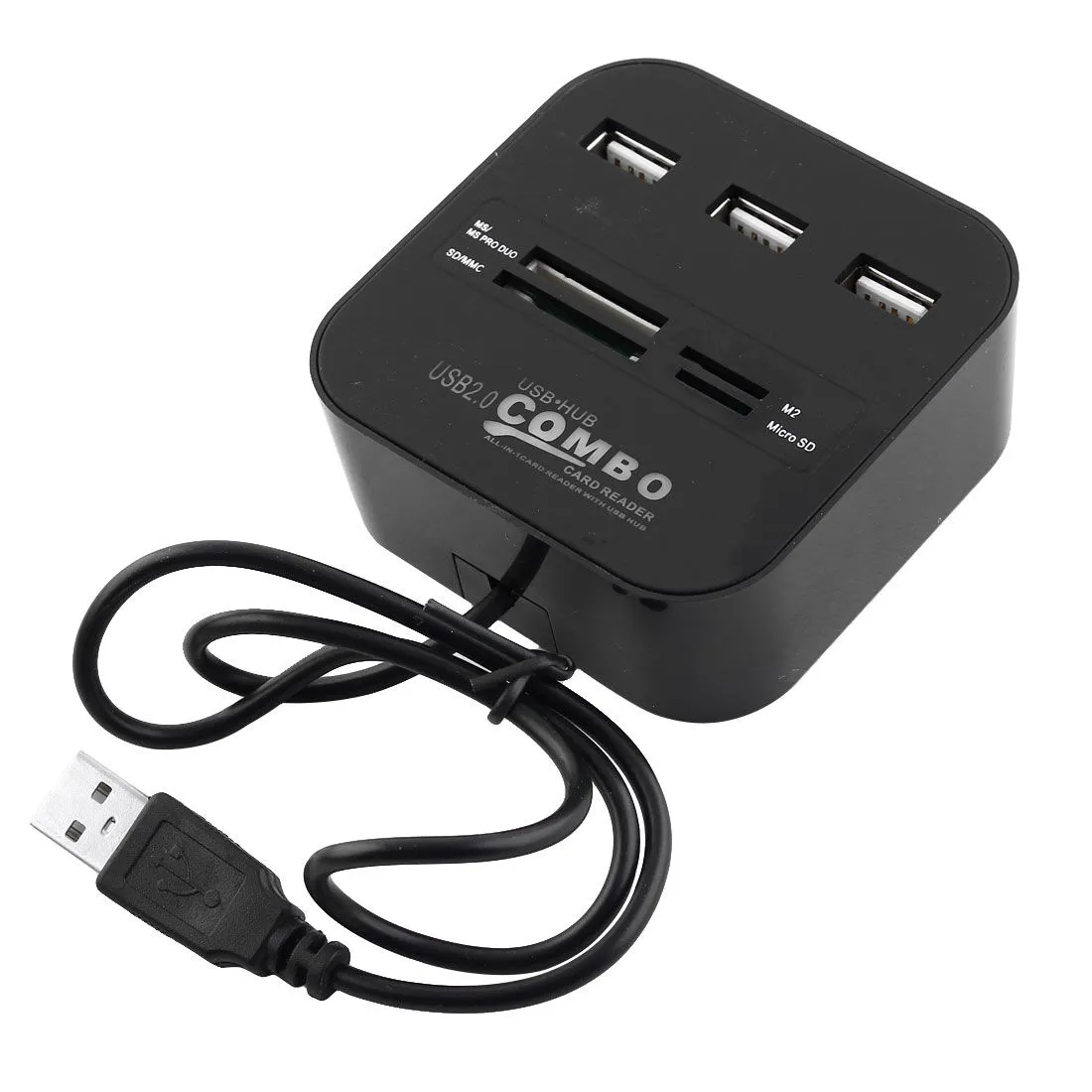All-in-one USB 2.0 Combo Micro SD Card Reader with 3 Port USB Hub