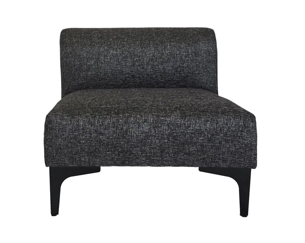 Mini Kids Armless Chair - Black Woven