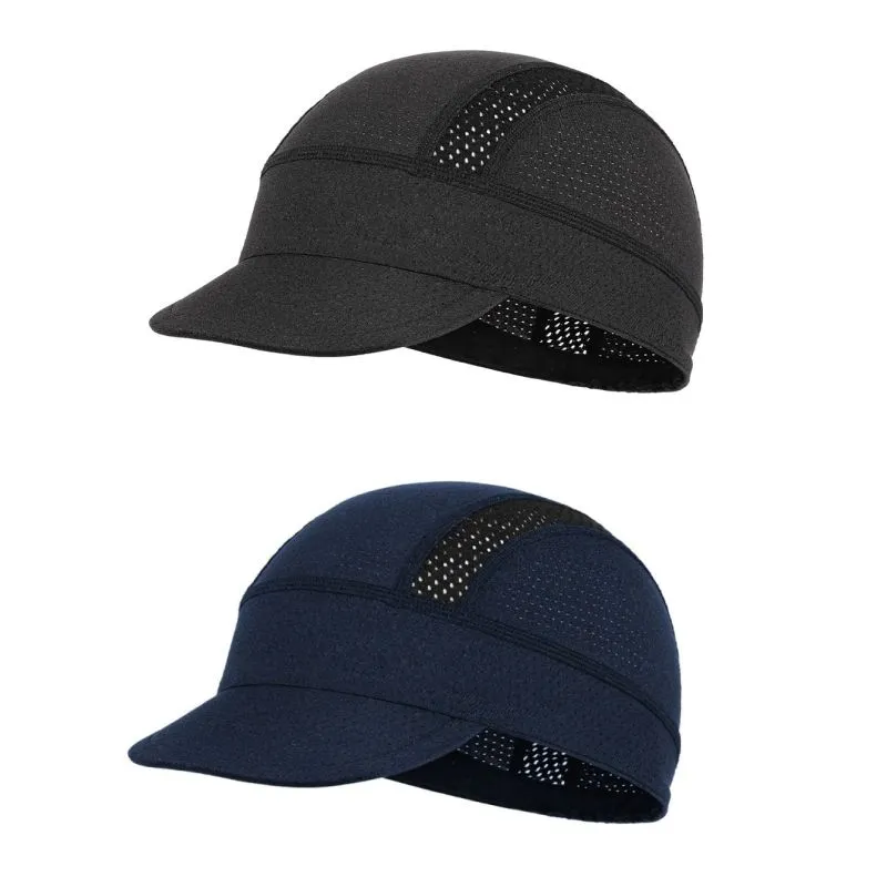 Cycling Skull Cap with Sun Visor, Helmet Liner Beanie, Fits Under Helmets