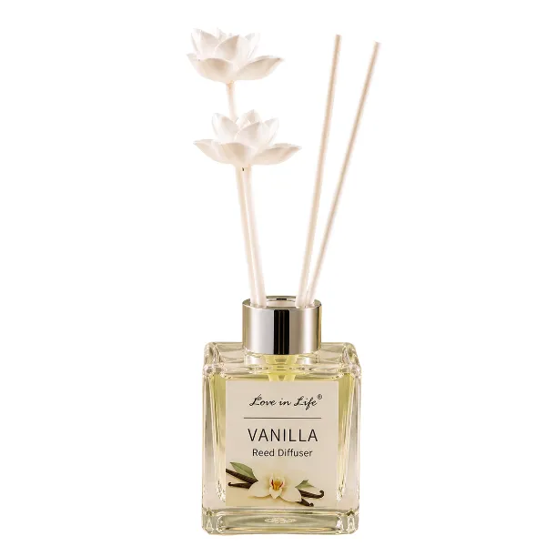 Vanilla Diffuser Home Fragrance 50ml with Decorative Flower Sticks
