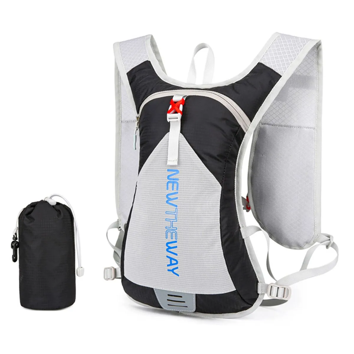 Hydration Backpack, Breathable Running Cycling Climbing with storage bag - Black, Grey