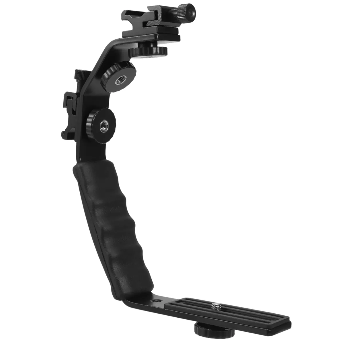 Camera L Bracket Dual Flash Cold Shoe Mount 1/4 Inch Tripod Screw