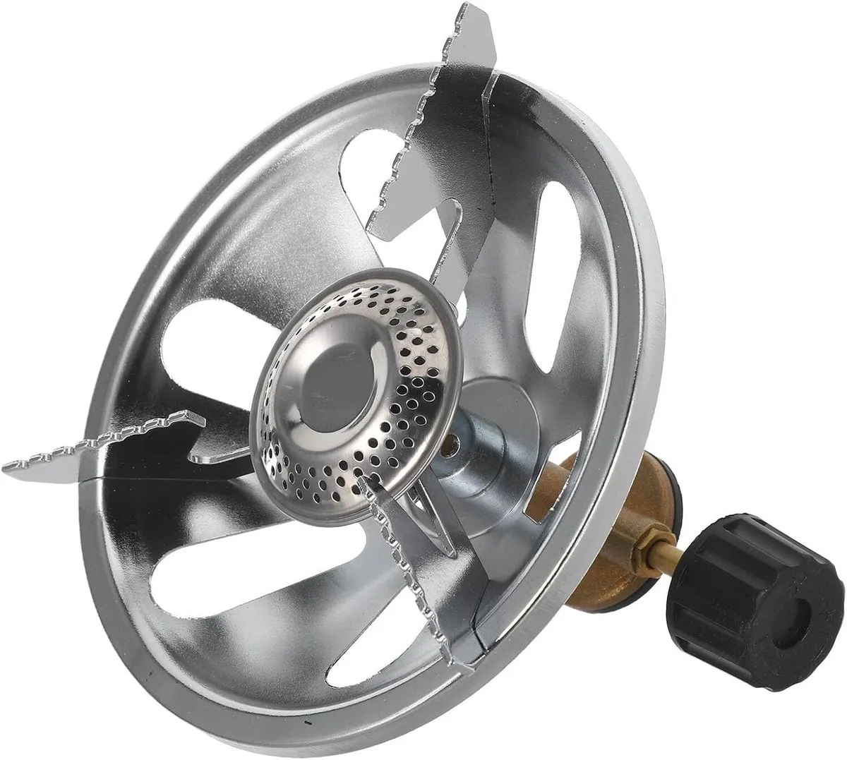 Portable Outdoor Gas Stove Burner Head, Compact Stainless Steel Camping