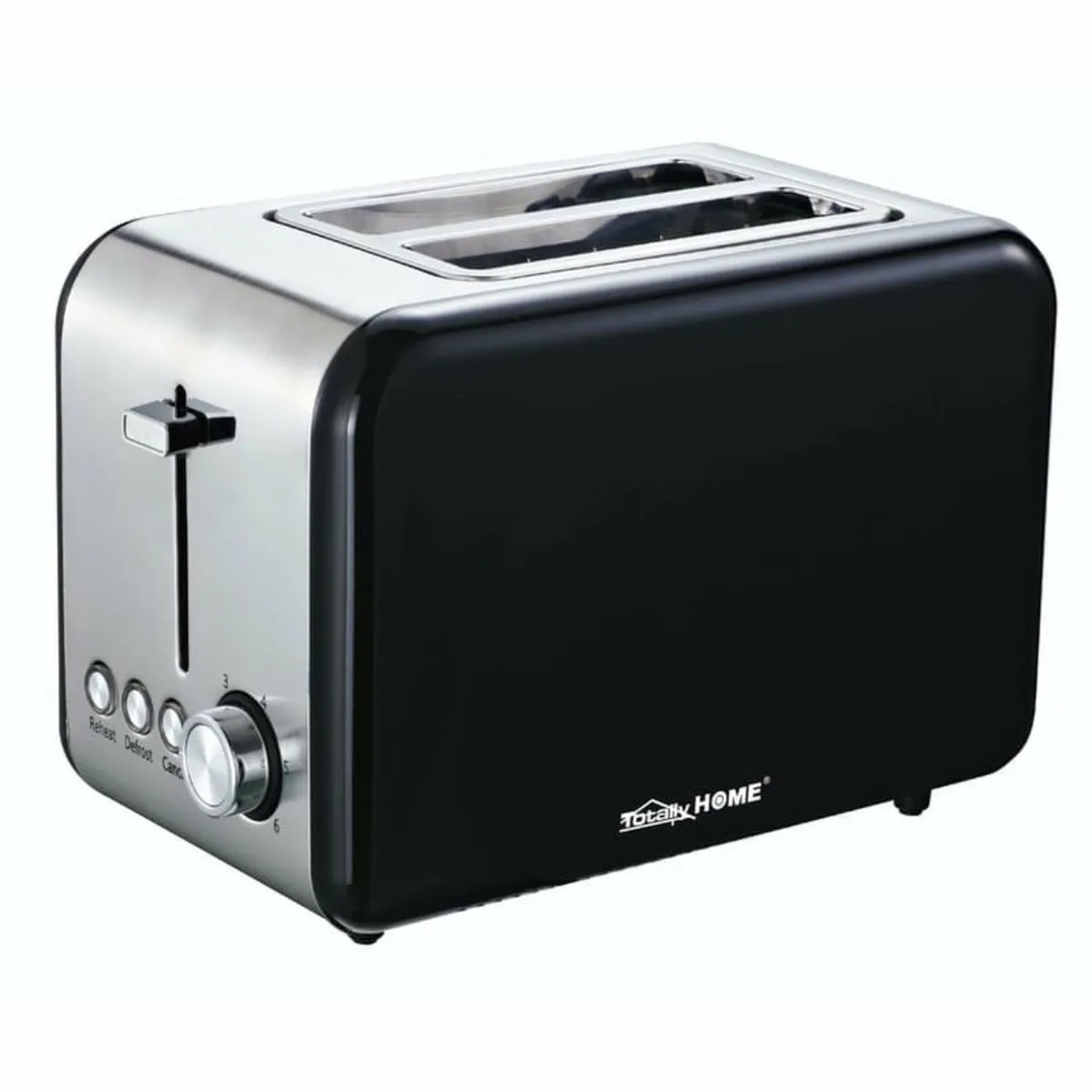 Totally Home 2 Slice Stylish Retro Toaster - Black