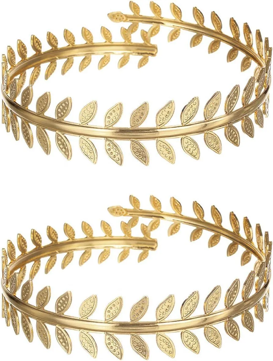 2 Pieces of Leaf Upper Arm Bracelet Set Leaves Branch Armlet