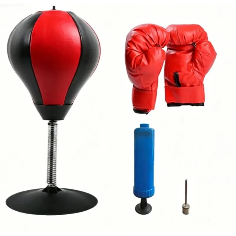 Desktop Boxing Speed Ball Set with Kids Gloves,Suction Cup Punching Bag