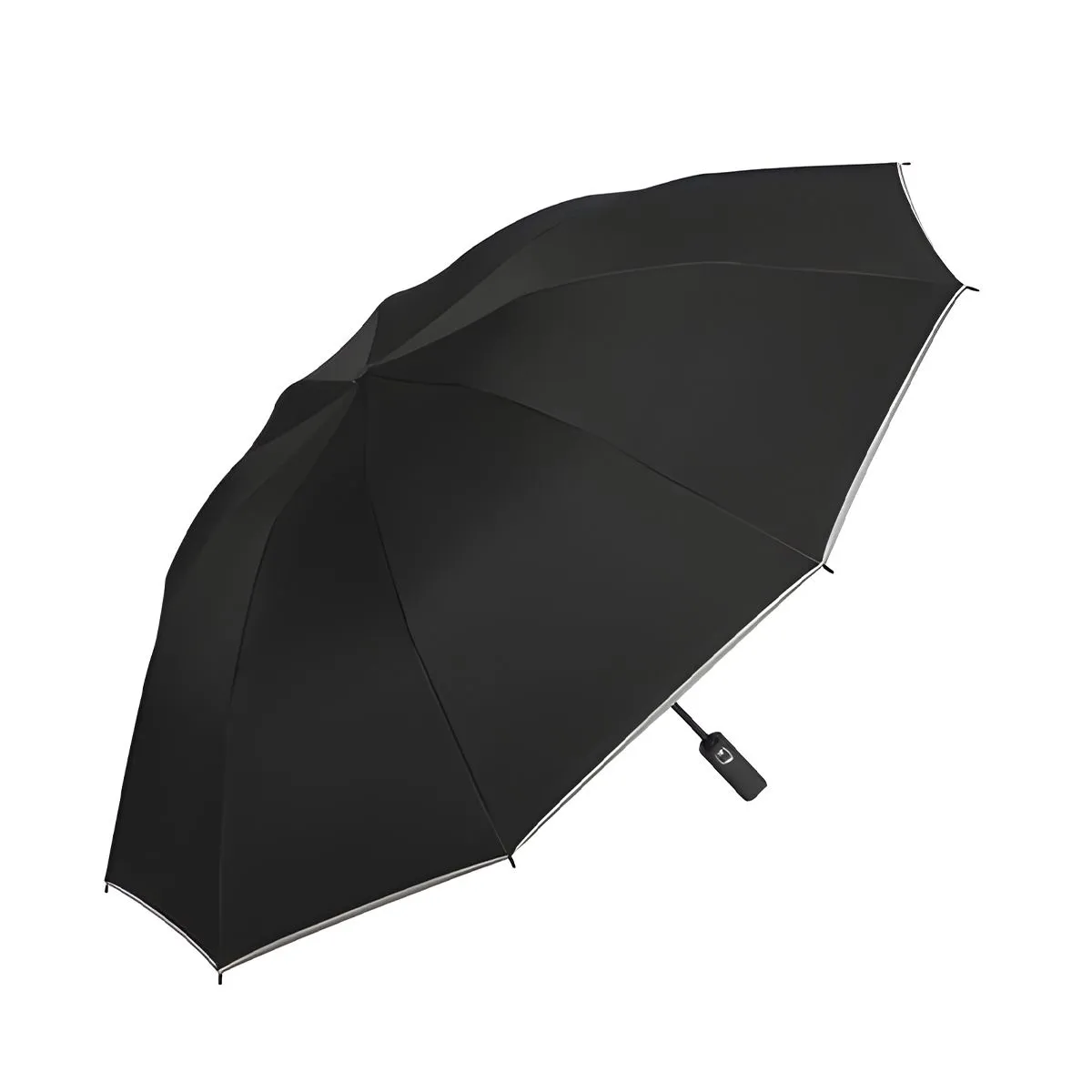 Auto Folding Umbrella Night-Reflective Windproof Outdoor Sun protection - Black