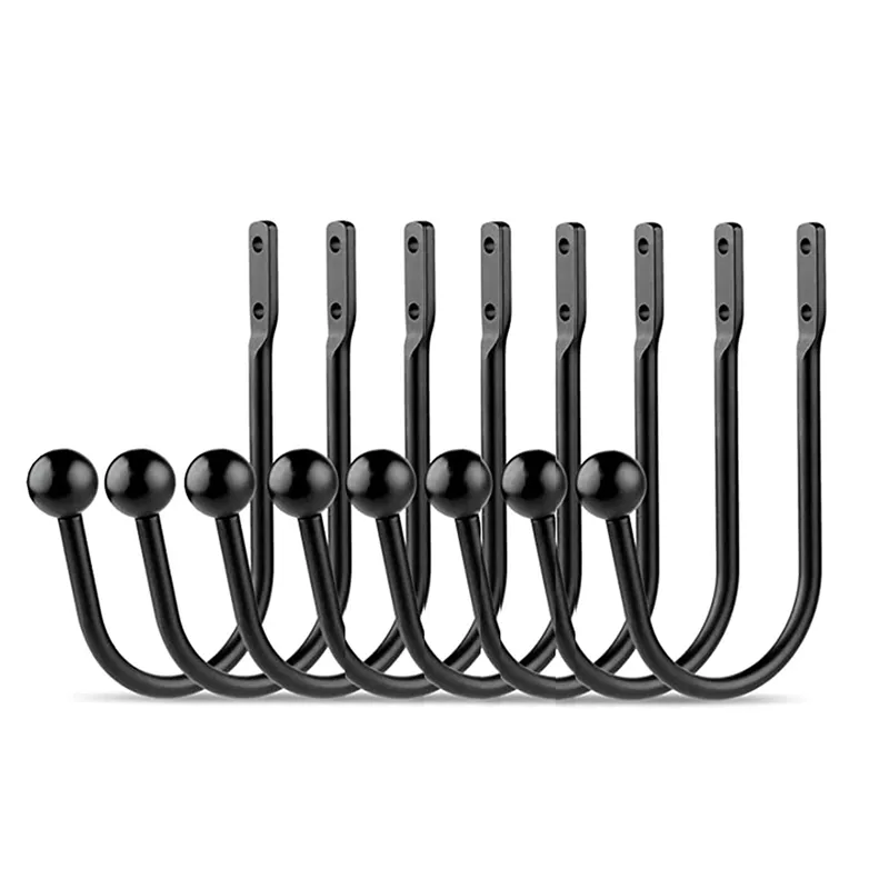 Curtain Holdback Wall Mounted Tieback Hook Window Drapes Holder 8 Piece