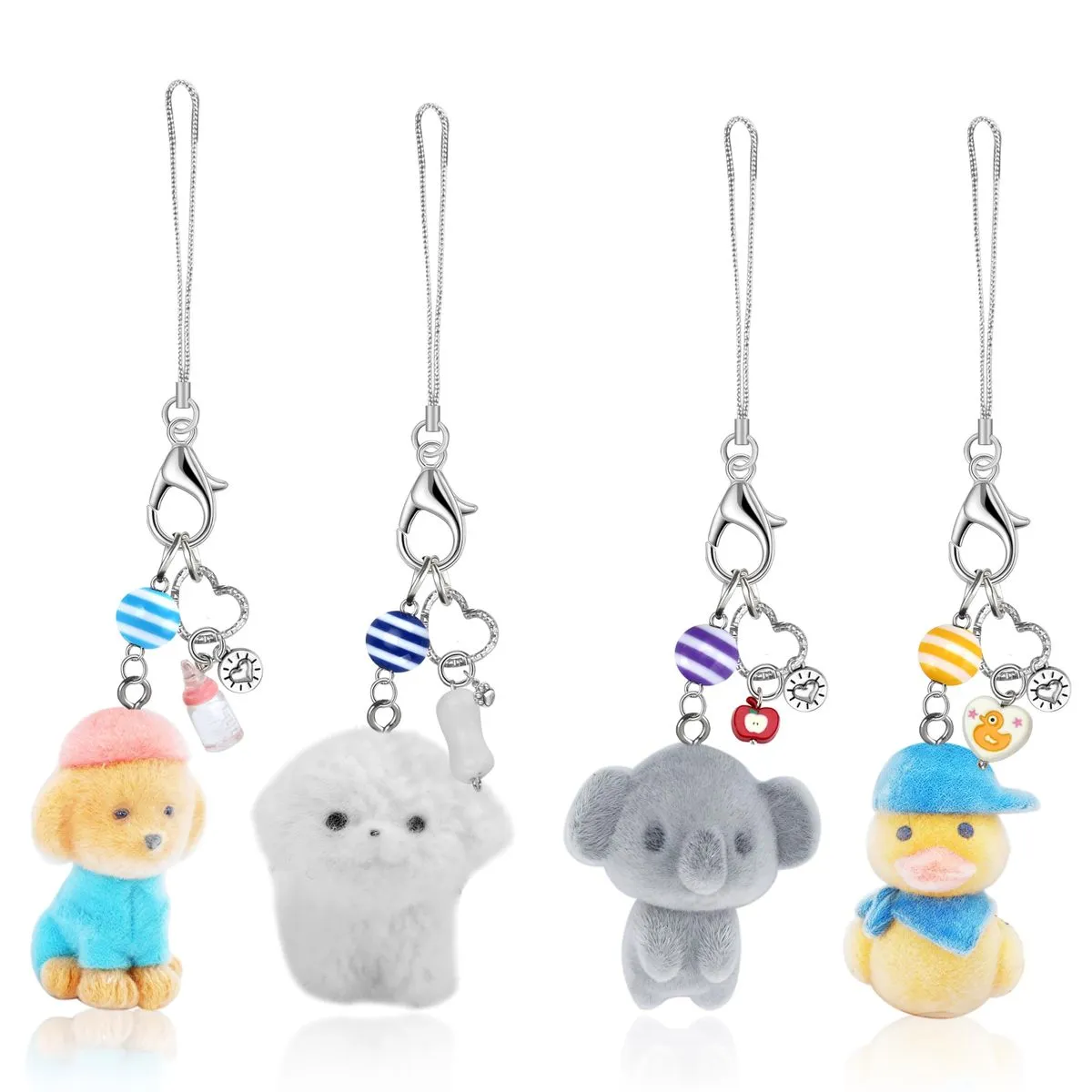 Phone Charms Cute Lucky Dog for Cell Phones Bags Keychain Camera Couples