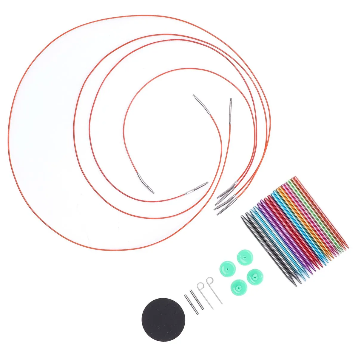Knitting Needles Set 9 Sizes Aluminium Circle