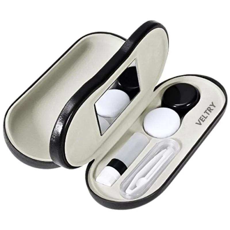 Veltry Contact Lens Case, 2-in1 Double sided - Black