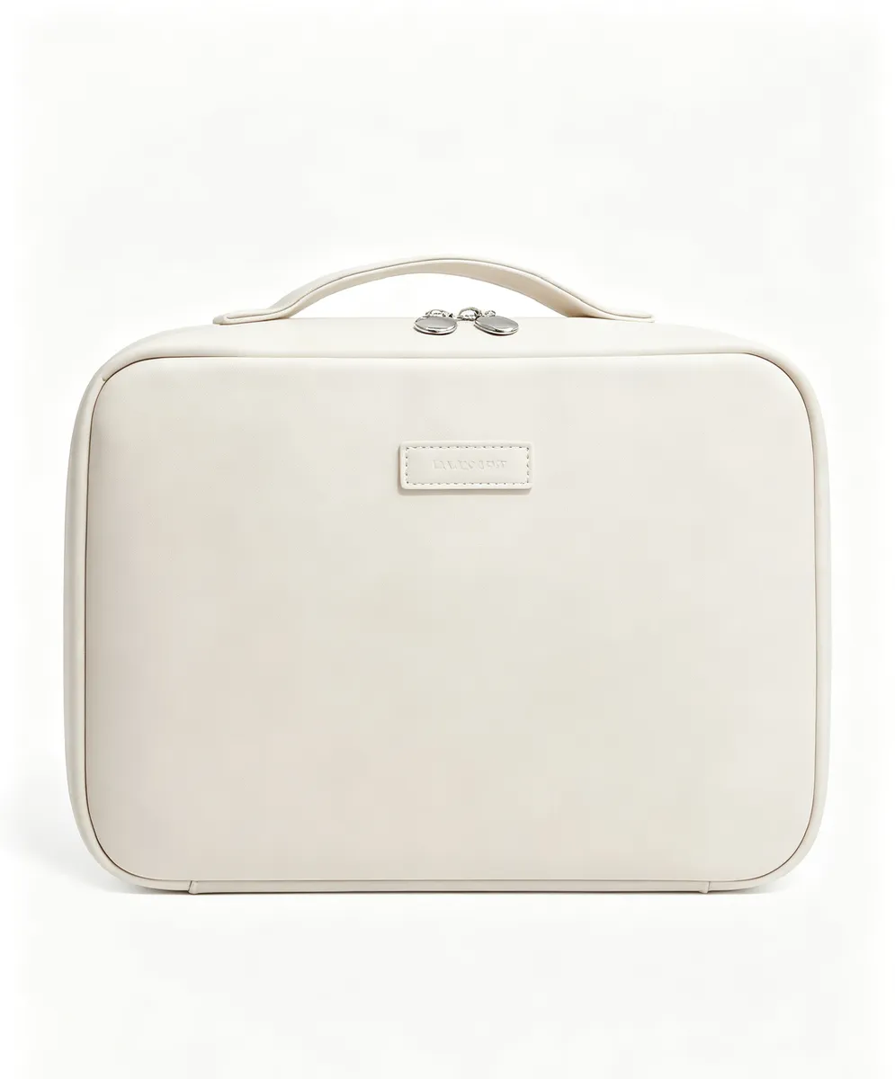 Women Portable Waterproof PU Leather Hanging Travel Cosmetic Toiletry Bag