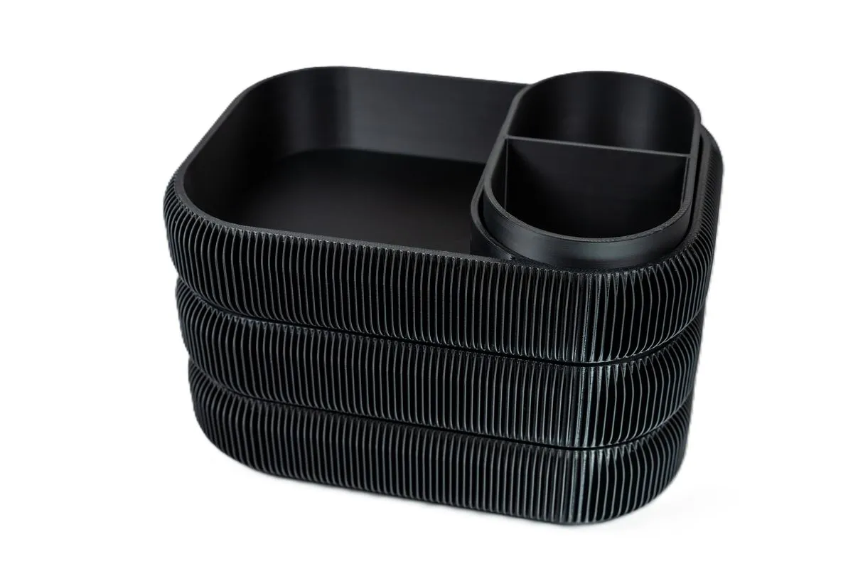 Stackable Makeup Organizer - 3 Tier Storage Box - Midnight Noir