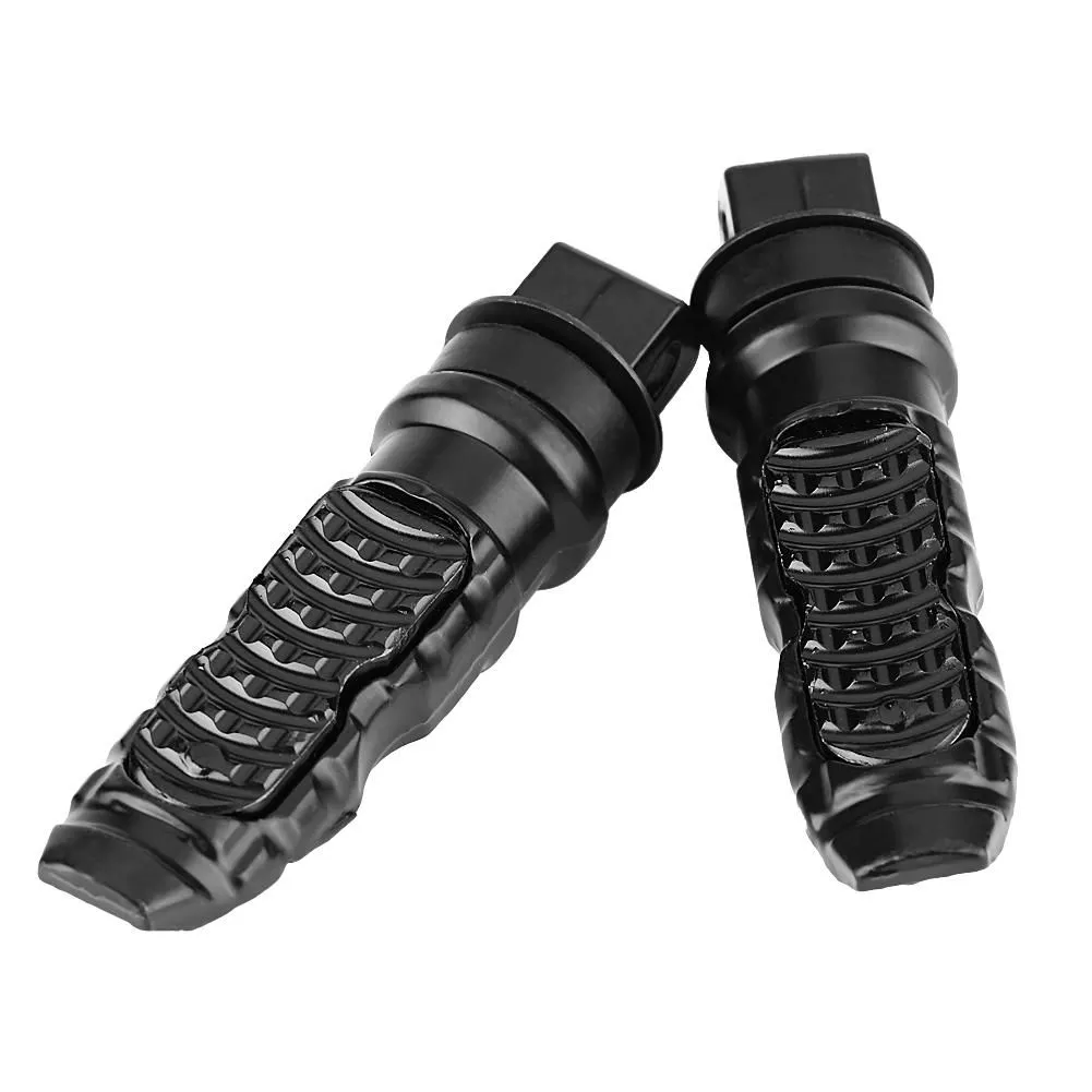1 Pair Universal Motorcycle Passenger Rear Foot Pedals with 8mm Hole Black